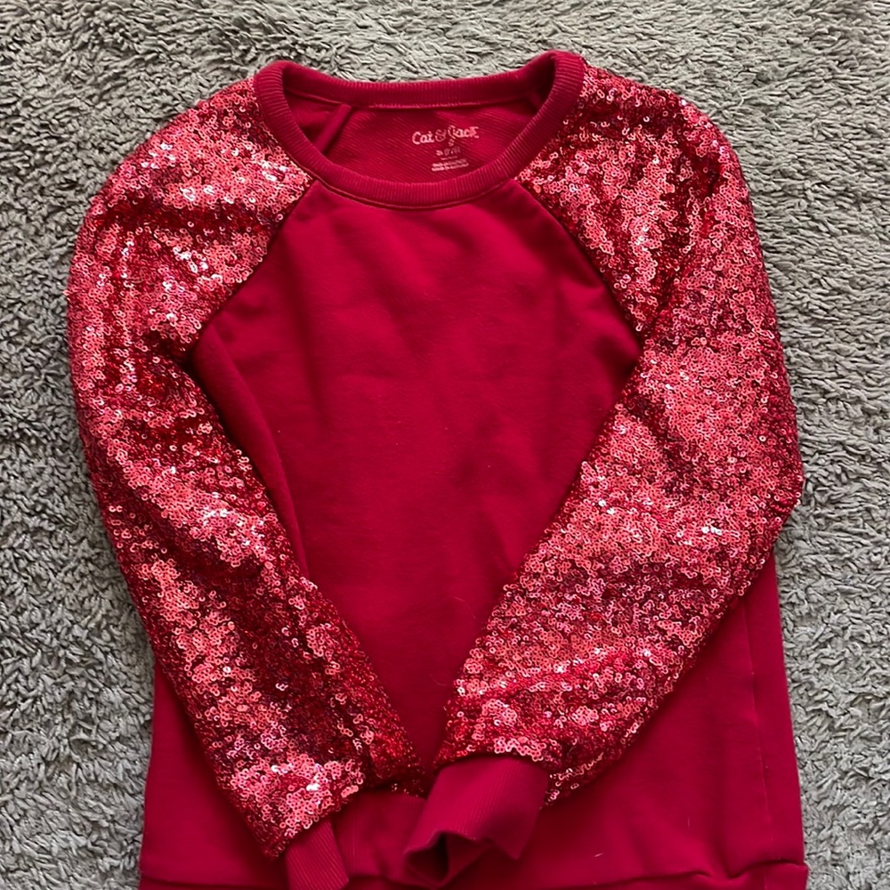 Cat & Jack red sequin sweater